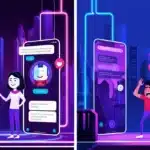 Comparaison entre une expérience utilisateur fluide et une expérience frustrante dans une ambiance fururiste_Créez une illustration divisée en deux parties _ à gauche, un chatbot bien conçu